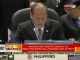 BT: Pagpasa ng code of conduct sa West Philippine Sea, pinabibilisan ni PNoy