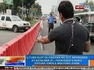 U-turn slot sa pagitan ng Sct. Borromeo at Examiner St., permanente nang isasara mula ngayong araw