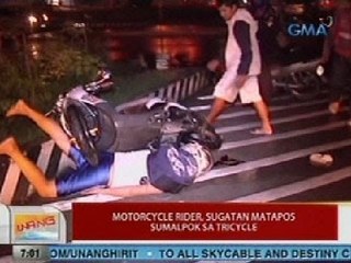 UB: Motorcycle rider, sugatan matapos sumalpok sa tricycle sa QC
