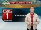 UB: Public storm warning signal no. 1, nananatili sa Catanduanes dahil sa Tropical Storm Santi