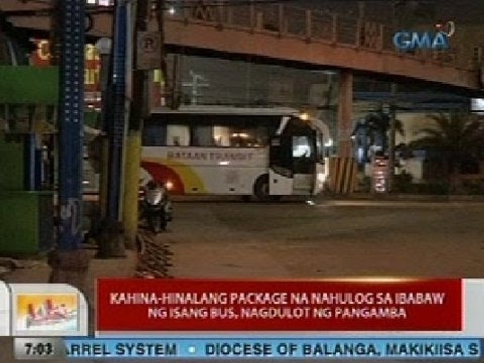 UB: Kahina-hinalang package na nahulog sa ibabaw ng isang bus sa Pasay, nagdulot ng pangamba