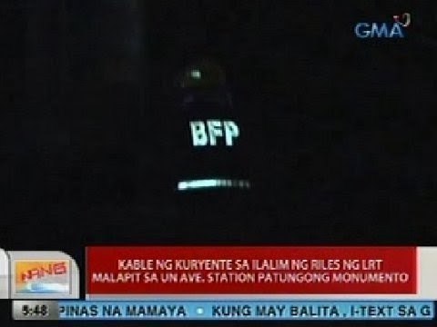 UB: Kable ng kuryente sa ilalim ng riles ng LRT malapit sa UN Ave. station, nagliyab