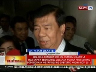 Sen. Drilon, humingi umano sa kapwa-senador ng listahan ng mga proyektong popondohan noong 2011