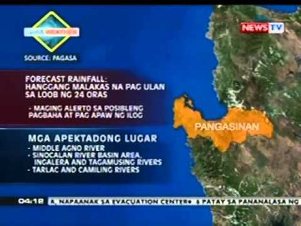 NTVL: Mga residente malapit sa iba't ibang ilog sa Pangasinan, pinaghahanda ng PAGASA