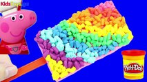 Play Doh ICE CREAM! - MAKE Rainbow Cream playdoh with Peppa pig Kisd toys 2016 - learn numbers