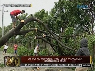 24 Oras: Buong probinsya ng Nueva Ecija, nawalan ng kuryente dahil sa Bagyong Santi