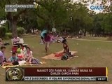 24Oras: Mahigit 200 pamilya, lumikas muna sa Carlos Garcia Park sa Bohol