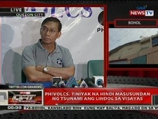 QRT: PHIVOLCS, tiniyak na hindi masusundan ng tsunami ang lindol sa Visayas