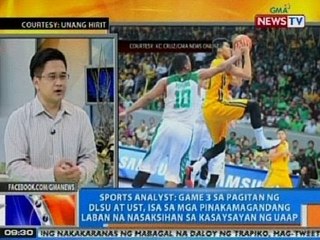 NTG: Sports analyst: Game 3 ng DLSU vs UST, isa sa mga pinakamagandang laban