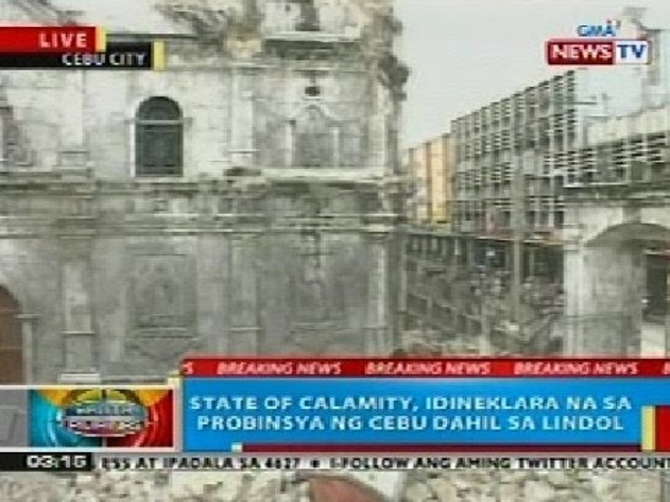 BP: State of calamity, idineklara na sa probinsya ng Cebu dahil sa lindol