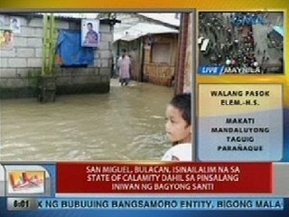 UB: San Miguel, Bulacan, isinailalim na sa state of calamity dahil sa pinsalang ni Santi