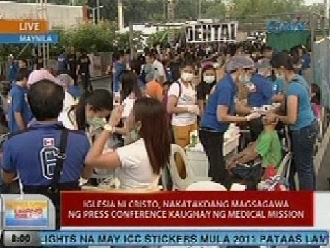 UB: Iglesia ni Cristo, nakatakdang magsagawa ng press conference kaugnay ng medical mission