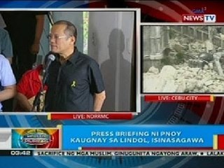 BP: Press briefing ni PNoy kaugnay sa lindol, isinasagawa
