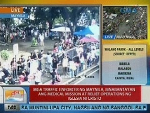 UB: Mga traffic enforcer ng Maynila, binabantayan ang medical mission ng Iglesia ni Cristo