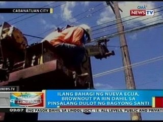 BP: Ilang bahagi ng Nueva Ecija, brownout pa rin