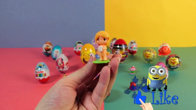 NEW 20 surprise eggs and toys for kids. Kinder Spongebob Minions Stikeez Chupa Chups