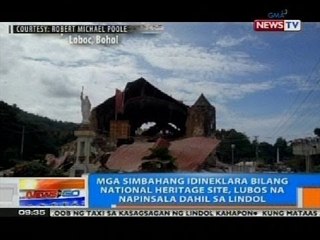 Mga simbahang idineklara bilang national heritage site, lubos na napinsala dahil sa lindol