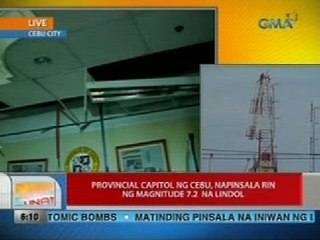 UB: Provincial capitol ng Cebu, napinsala rin ng magnitude 7.2 na lindol