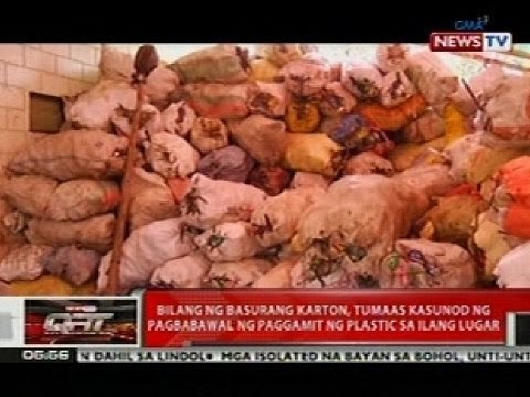 QRT: Bilang ng basurang karton, tumaas kasunod ng pagbabawal ng paggmit ng plastic sa ilang lugar
