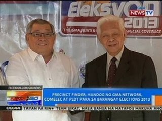 NTG: Precinct finder, handog ng GMA Network, COMELEC at pLDT para sa brgy. elections 2013