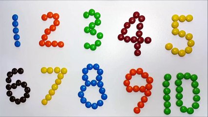 Learn Numbers 1-10 With M&M Chocolate Candy For Kids Toddlers Preschoolers Babies