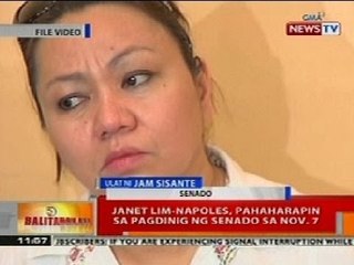 BT: Janet Lim-Napoles, pahaharapin sa pagdinig ng Senado sa Nov. 7
