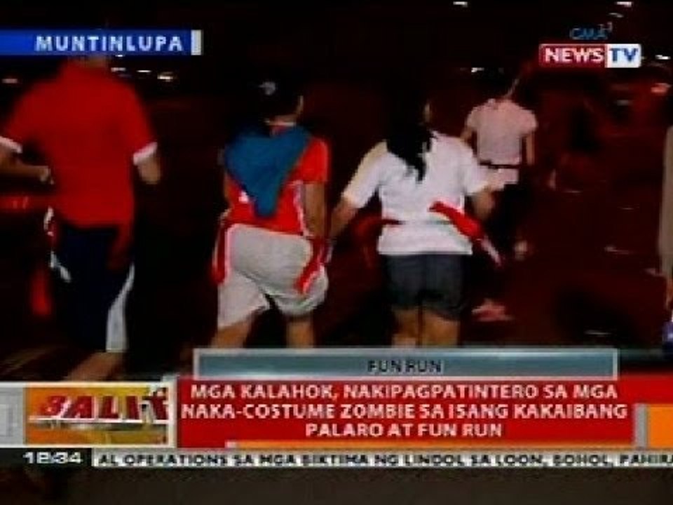 BT: Mga kalahok, nakipagpatintero sa mga naka-costume zombie sa palaro at fun run sa Muntinlupa