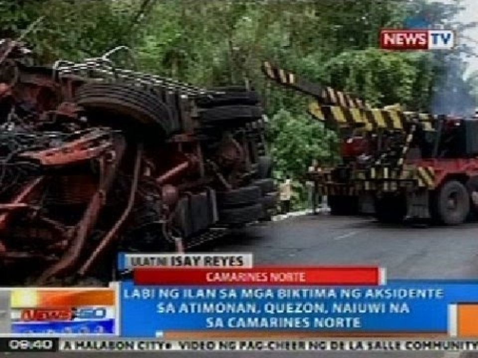 NTG: Ilang labi ng mga biktima ng aksidente sa Atimonan, naiuwi na sa Camarines Norte