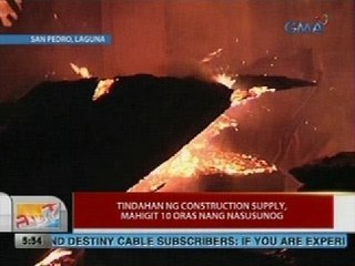 UB: Tindahan ng construction supply, mahigit 10 oras nang nasusunog