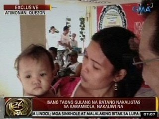24Oras: 1 taong gulang na batang nakaligtas sa karambola sa Atimonan, Quezon, nakauwi na