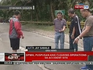 QRT: DPWH, puspusan ang clearing ops sa accident site sa Atimonan, Quezon