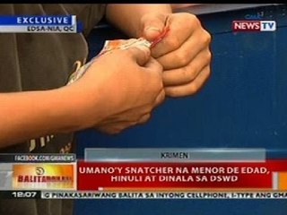 BT: Umano'y snatcher na menor de edad sa QC, hinuli at dinala sa DSWD