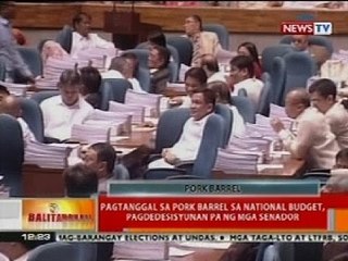 BT: Pagtanggal sa pork barrel sa nat'l budget, pagdedesisyunan pa ng mga Senador