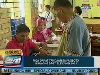 UB: Mga dapat tandaan sa pagboto ngayong barangay eleksyon 2013