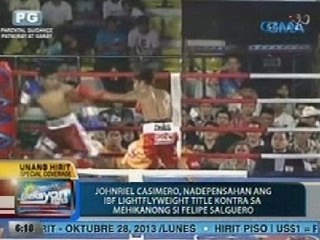 UB: Johnriel Casimero, nadepensahan ang IBF Lightflyweight title vs Felipe Salguero