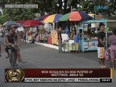24 Oras: Mga naglilinis ng mga puntod at nagtitinda, abala na