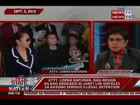 SONA: Atty. Kapunan, nag-resign bilang abogado ni Napoles sa kasong serious illegal detention