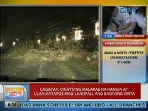 UB: Cagayan, binayo ng malakas na hangin at ulan matapos mag-landfall ang Bagyong Vinta