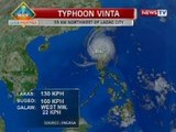 NTVL: Typhoon Vinta, inaasahang lalabas ng PAR mamayang hapon