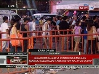 QRT: Mga dumadalaw sa puntod ng kanilang kaanak, nasa isang milyon na, ayon sa PNP