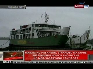 QRT: Mga pasahero sa Surigao City, stranded nang suspendihin ng PCG ang biyahe ng sasakyang pandagat