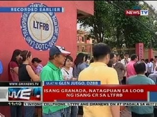 NTL: Granada, natagpuan sa loob ng C.R. sa LTFRB, QC