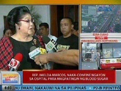 UB: Rep. Imelda Marcos, naka-confine ngayon sa ospital para magpatingin ng blood sugar