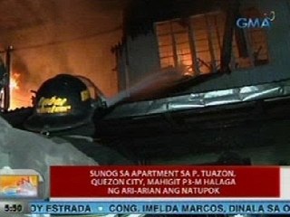 UB: Sunog sa apartment sa P. Tuazon, QC, mahigit P3M halaga na ari-arian ang natupok