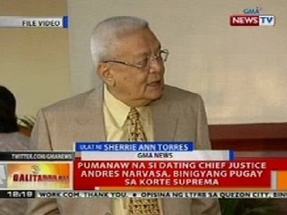 BT: Pumanaw na si Ex-CJ Andres Narvasa, binigyang pugay sa Korte Suprema