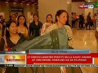 BT: 27 undocumented Pinoys mula sa Saudi Arabia at Abu Dhabi, nakauwi na sa Pilipinas