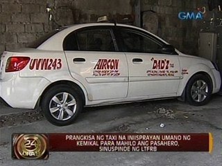 Prangkisa ng taxi na inii-spray-an umano ng kemikal para mahilo ang pasahero, sinuspinde ng LTFRB