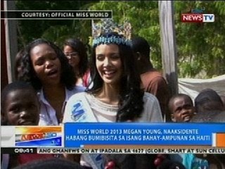 Miss World 2013 Megan Young, naaksidente habang bumibisita sa isang bahay-ampunan sa Haiti