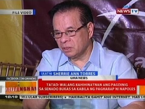 BT:: Tatad: Walang kahihinatnan ang pagdinig sa Senado bukas sa kabila ng pagharap ni Napoles