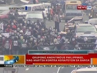 BT: Grupong Anonymous Philippines, nag-martsa vs korapsyon sa bansa sa QC